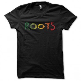 Tee shirt Roots dégradé usé noir