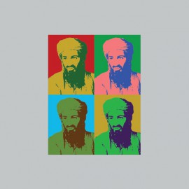 Tee shirt Ben Laden pop art gris