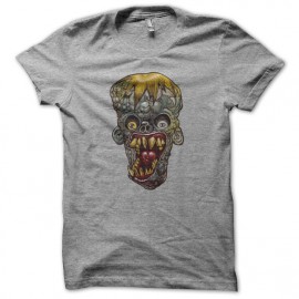 Tee shirt Zombie face gris