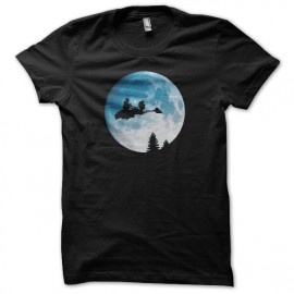 Tee shirt lune Endor parodie E.T. noir