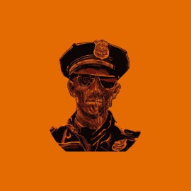 Tee shirt policier zombie orange