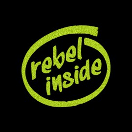 Tee Shirt Rebel inside Green on Black