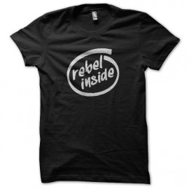 Tee Shirt Rebel inside Silver on Black
