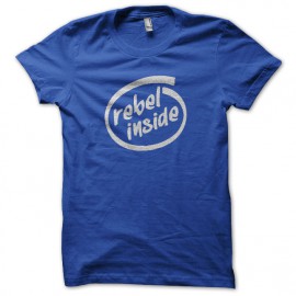 Tee Shirt Rebel inside Silver on Royal Blue