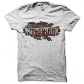 T Shirt infestation logo white