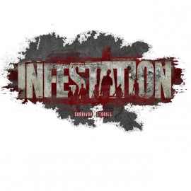 T Shirt infestation logo white