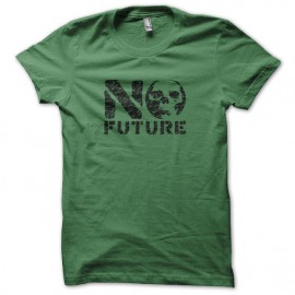 Tee Shirt No Future Black on Green