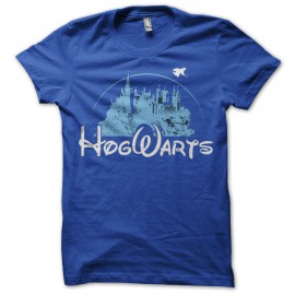 T Shirt parody Hogwarts logo blue
