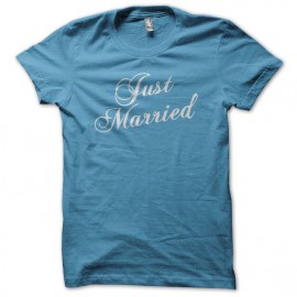 Tee Shirt Just Married Teal