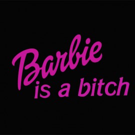 Tee shirt Barbie is a bitch rose/noir