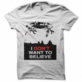 tee shirt i don't want to believe blanc