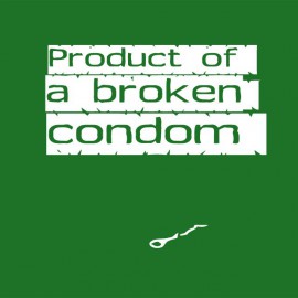 Tee shirt Broken condom blanc/vert bouteille