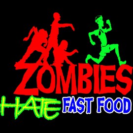 tee shirt Zombie hate fast food noir