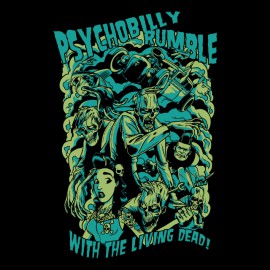 tee shirt Psychobilly rumble zombie noir