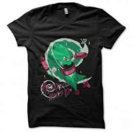 tee shirt Space skull green noir