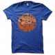 Tee Shirt Peace Love Orange on Blue