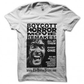 tee shirt Boycott horror papper blanc