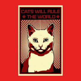 tee shirt Cat will rule the world red