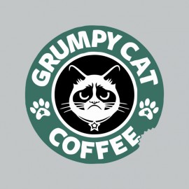 tee shirt grumpy cat gris