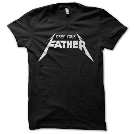 Tee Shirt Obey Your Father White on Black