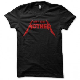 Tee Shirt Obey Your Mother Red on Black