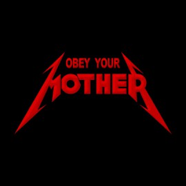 Tee Shirt Obey Your Mother Red on Black