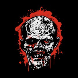 tee shirt Zombie Head noir