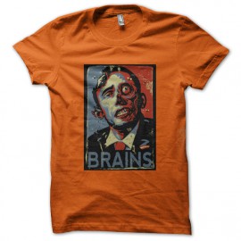 tee shirt zombie barrack obama Hope orange