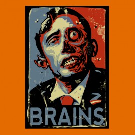 tee shirt zombie barrack obama Hope orange