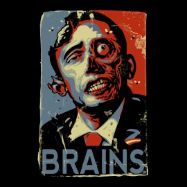 tee shirt zombie barrack obama Hope noir