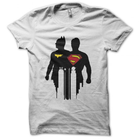 tee shirts batman superman ombres blanc