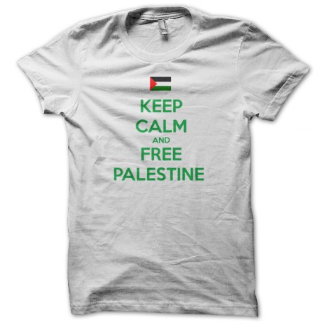 tee shirt keep calm and free palestine White