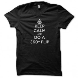 tee shirt keep calm and do a 360' flip black