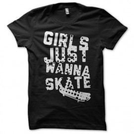 tee shirt girls just wanna skate noir