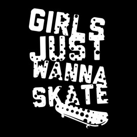 tee shirt girls just wanna skate noir