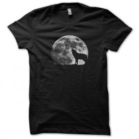 tee shirt wolf and moon noir