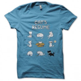 tee shirt cat's resume light blue