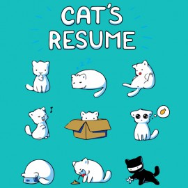 tee shirt cat's resume light blue