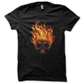 tee shirt Dark Fire Skull black
