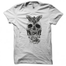 tee shirt skull fineprint white
