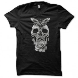 tee shirt skull fineprint black
