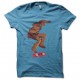 tee shirt chewbacca skateboard de marty mcfly bleu ciel