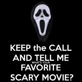 tee shirt keep the call and tell me what's your favorite scary movie black