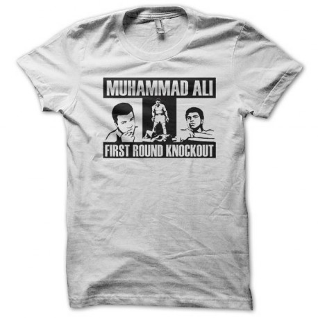 tee shirt Muhammad Ali First Round Knockout blanc