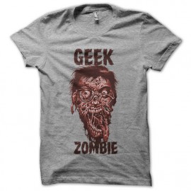 tee shirt Geek Zombie grey