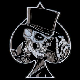 tee shirt skull spade  black