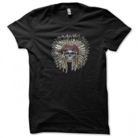 tee shirt indian chief skull black