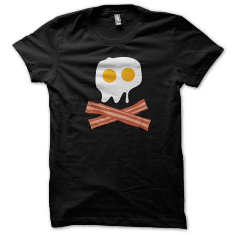 Tee Shirt Pirate Oeuf Bacon skull Noir