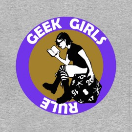 tee shirt geek girl rule grey