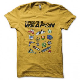 tee shirt Choose your weapon gamer jaune